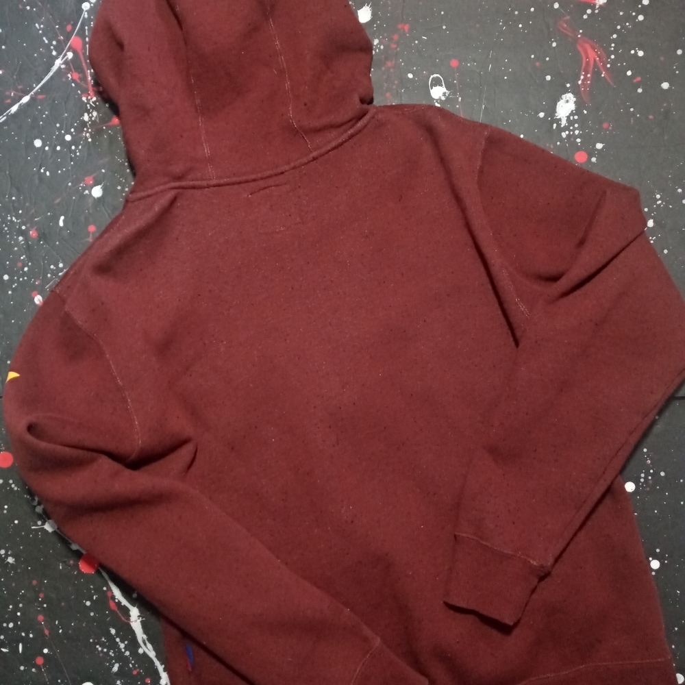 100% | red marled zip-up hoodie - Picture 3 of 7